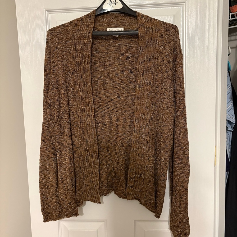 Coldwater Creek Brown Knit Cardigan